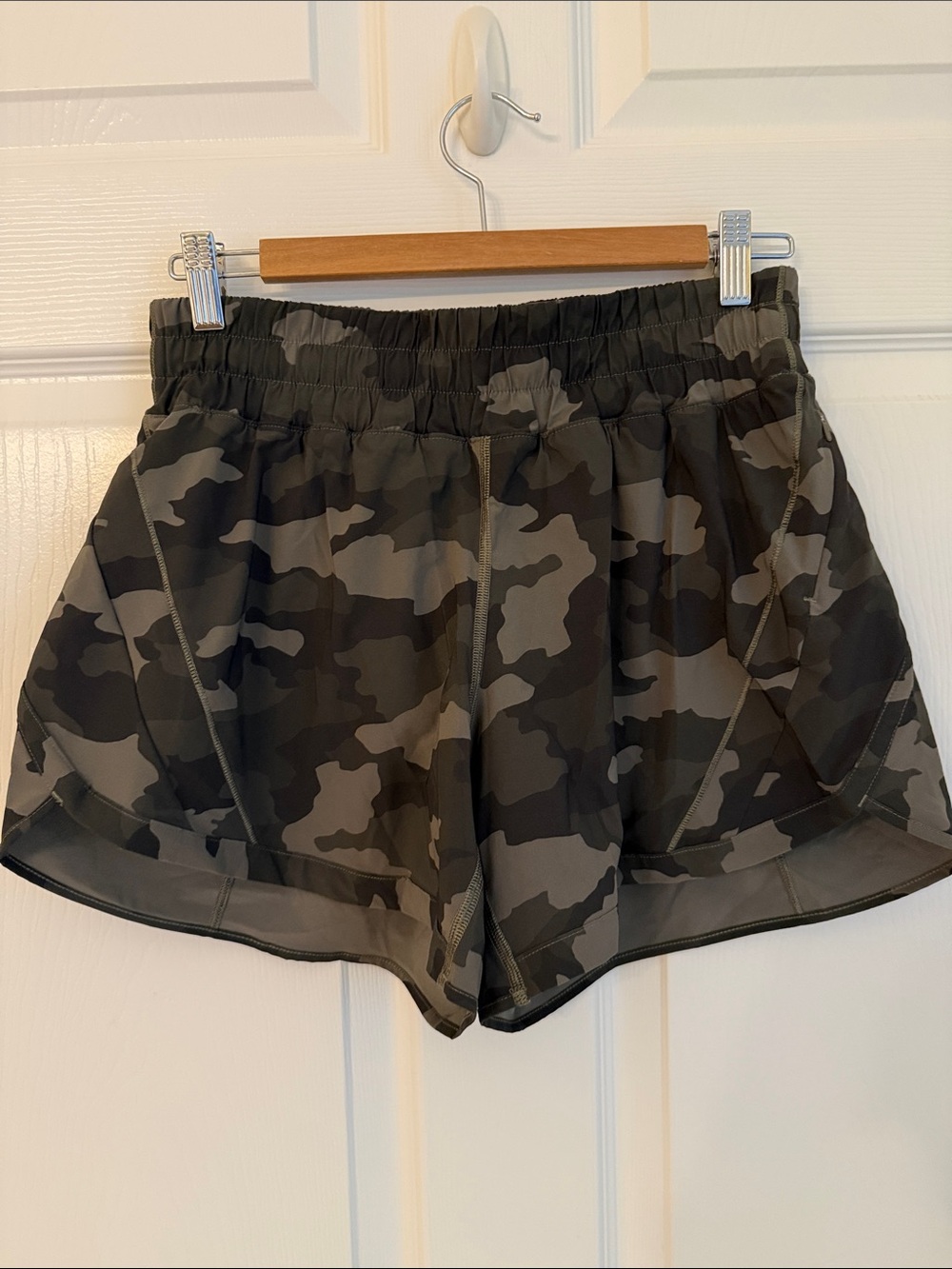 lululemon athletica Olive and Black Camo Athletic Shorts